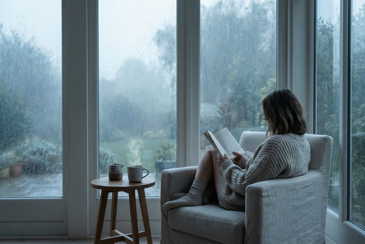 蘑菇影视-雨声中的阅读 · 蘑菇影视治愈视频